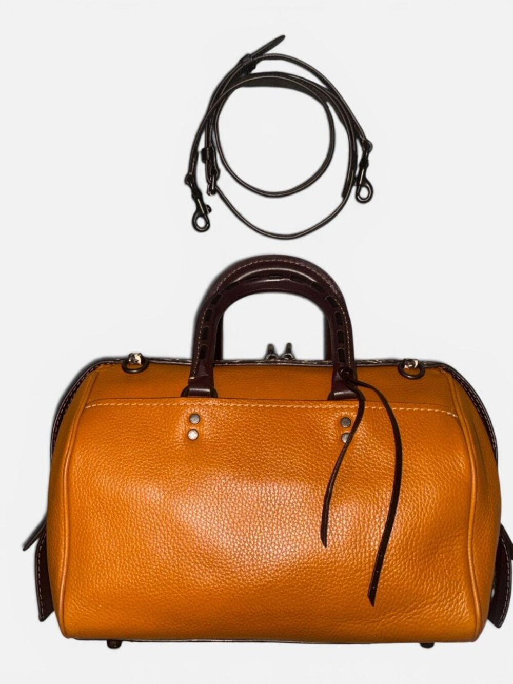 Coach 1941 Rogue Satchel 58841 Butterscotch Pebble Leather Snake Trim Doctor Bag - Picture 5 of 16